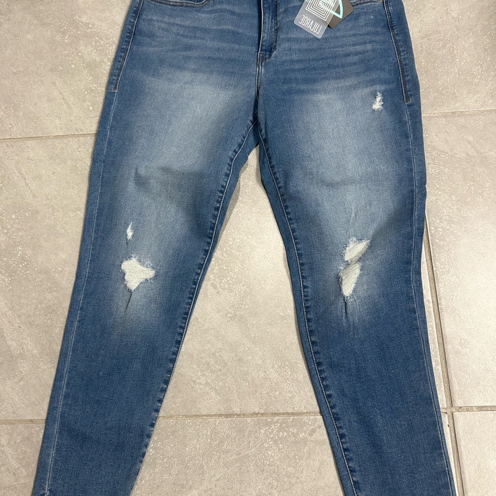 Distressed Blue Jeans